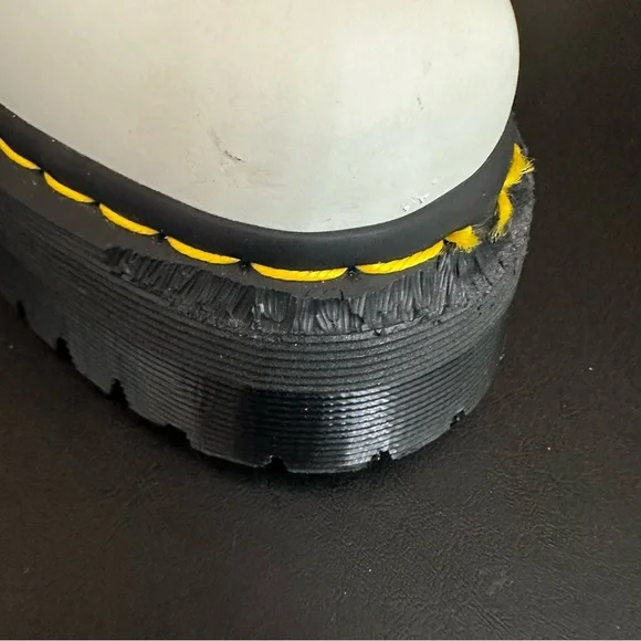 Dr Martens 2976 Quad Smooth Leather White Platform Chelsea Boots W7 hipster M6 - Picture 13 of 15